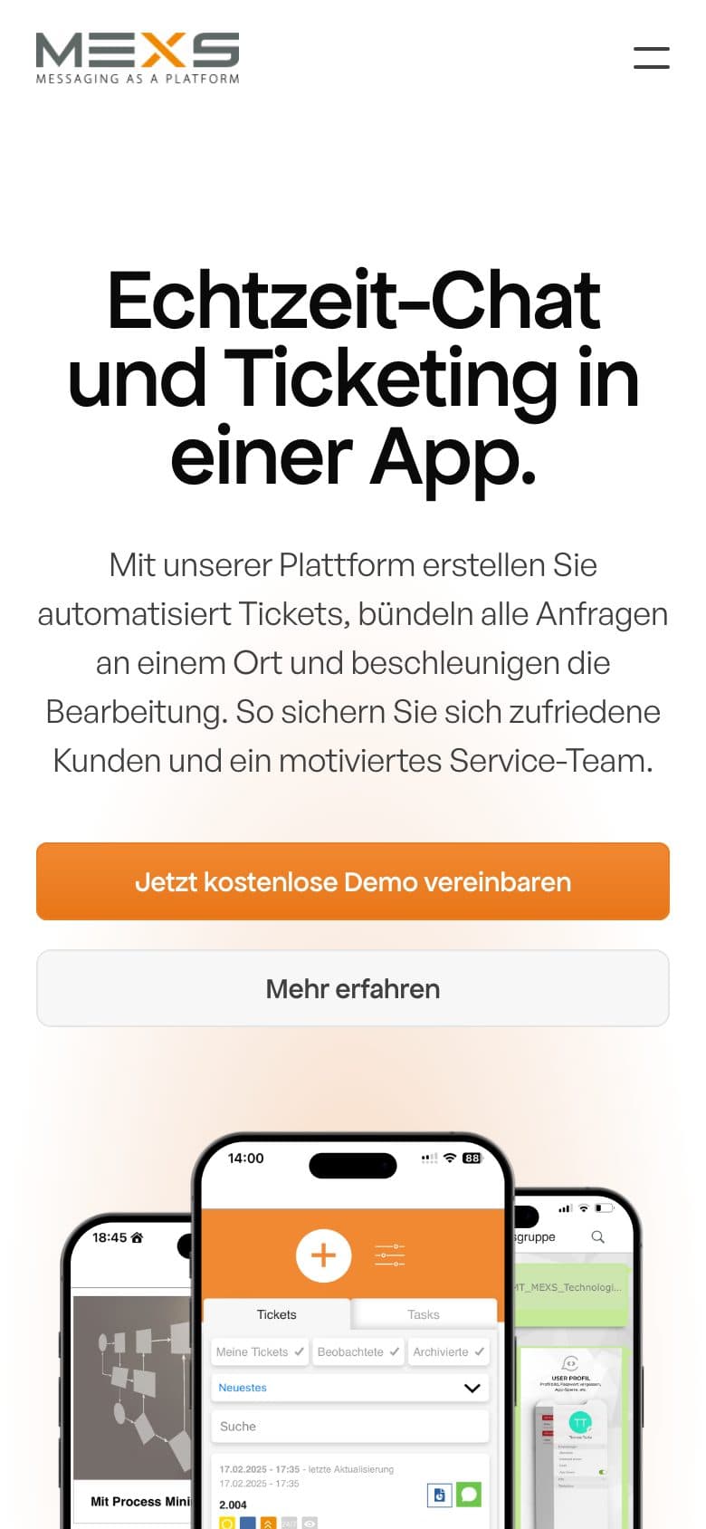 MEXS: Mobilansicht